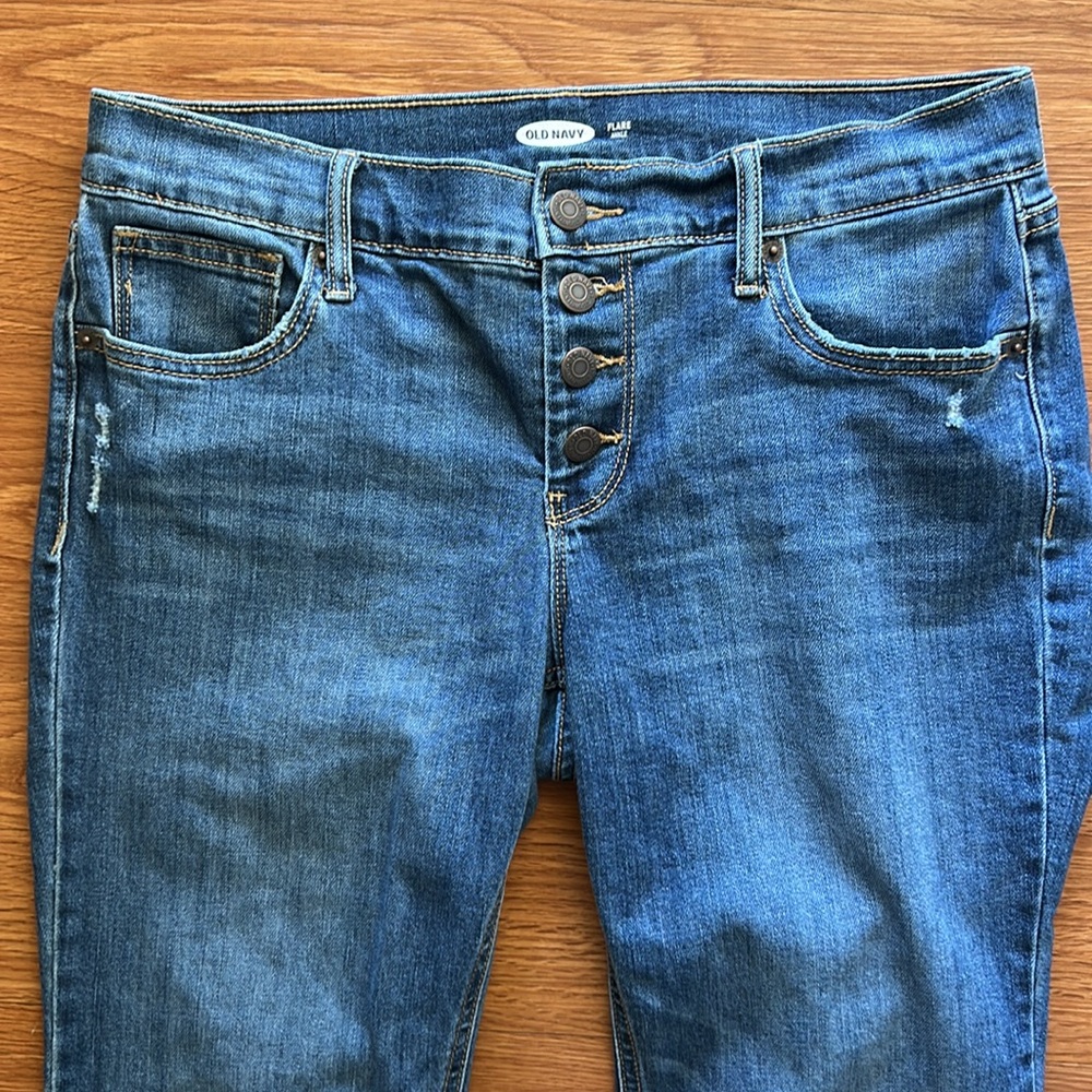 Old Navy Women's Flare Ankle Blue Jeans - Picture 4 of 9